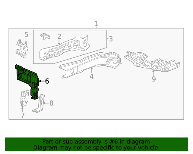 60919-T20-305ZZ - Frame Rail End 2022-2024 Honda | AutoNation Parts