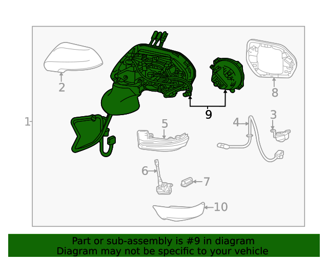 20212023 Toyota Mirai Mirror Housing 8790962200C0 Discount Parts