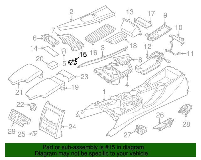 51169227894 20122021 BMW Front CupHolder Mat (51169227894