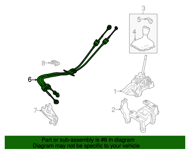 20122013 Ford Focus OEM Shift Control Cable BV6Z7E395AF Ford Parts