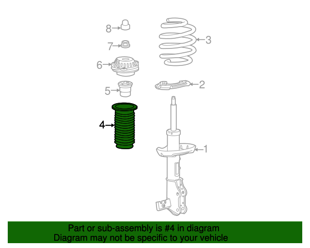 13384138 Front Suspension Strut Boot 20162023 GM Chevrolet Parts