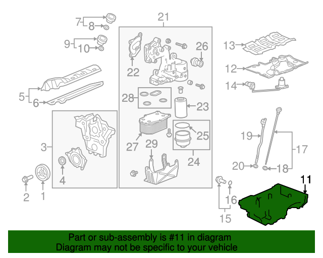 20102011 Cadillac SRX Oil Pan 12620917 QuirkParts