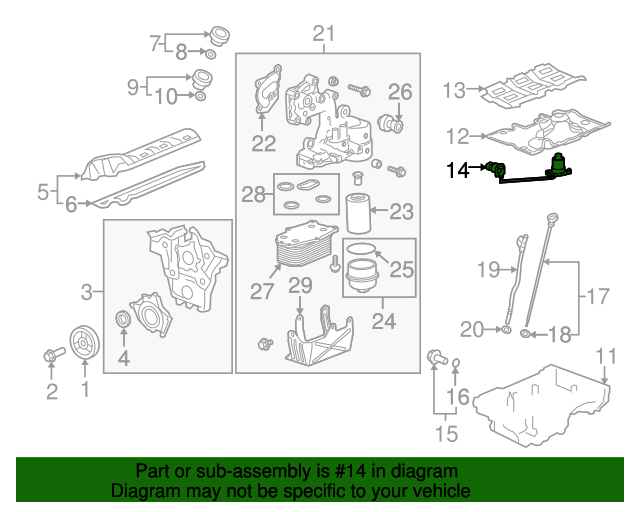 20102011 Cadillac SRX Engine Oil Level Indicator Switch 12637010