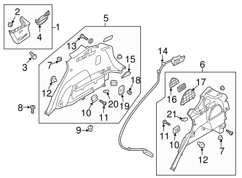 Interior Trim - Quarter Panels for 2014 Hyundai Santa Fe Sport #0