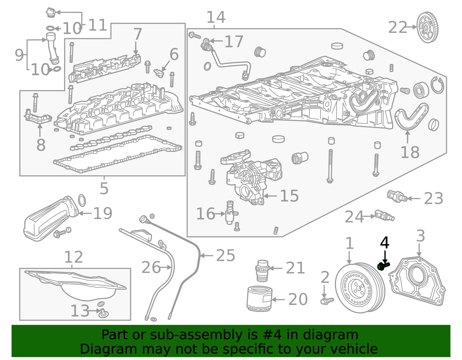 2019-2025 GM Upper Oil Pan Bolt 11548002 GM | GMPartsDirect.com