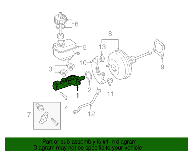 1K1614019K Master Cylinder 20062013 Audi Audi OEM Parts