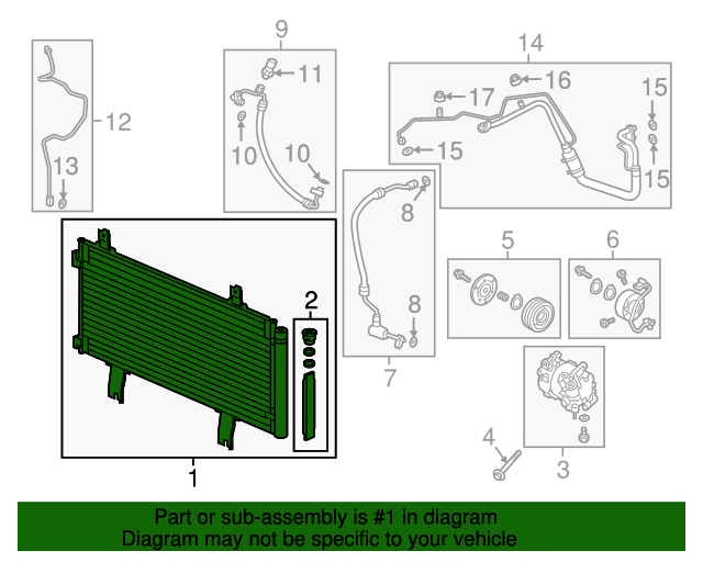 20182022 Honda Accord Condenser 80100TVAA02 Genuine Honda Parts