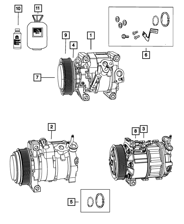 20112019 Dodge Journey Air Conditioning Compressor 68084914AE Mopar