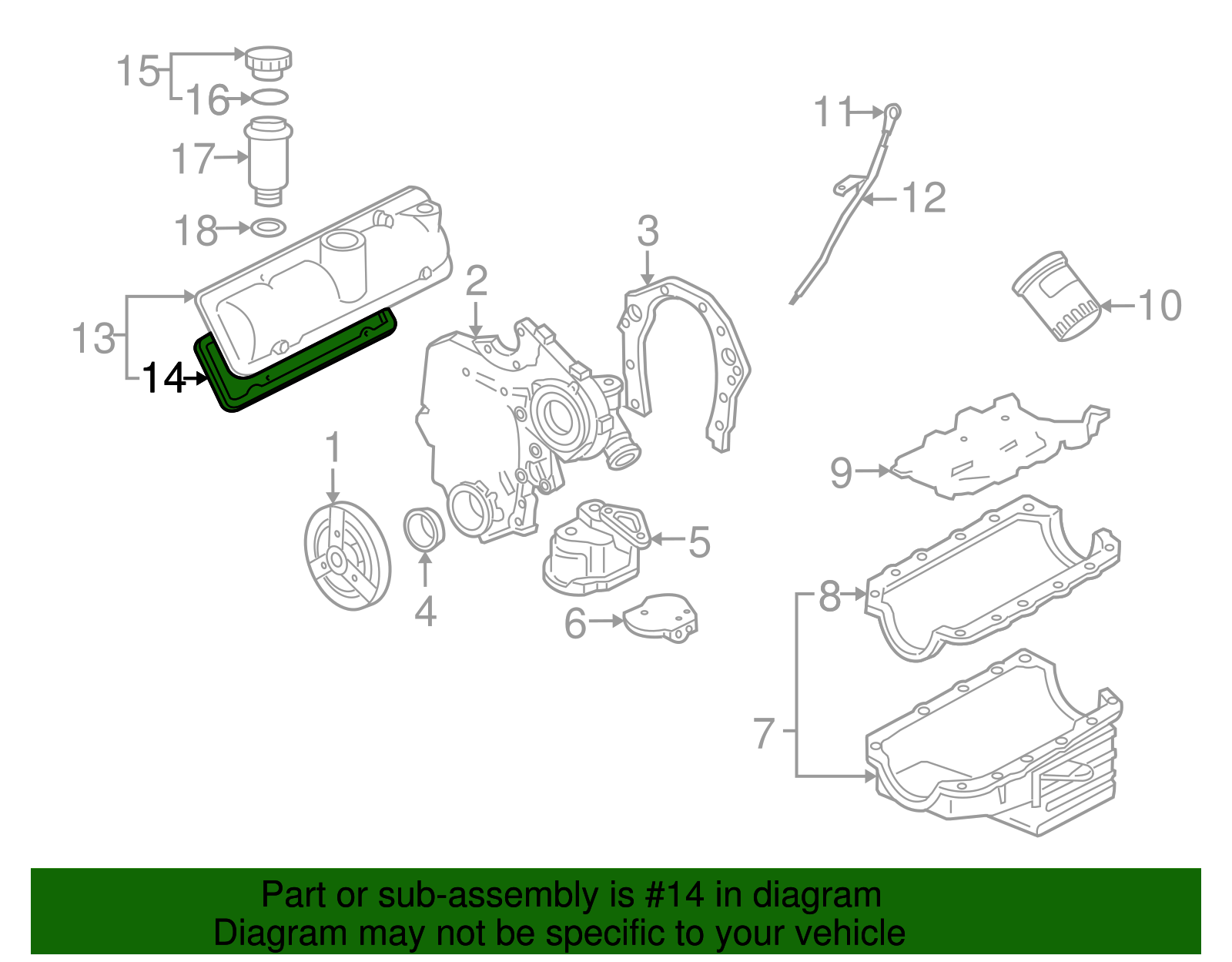 Valve Rocker Arm Cover Gasket - GM (10154775)