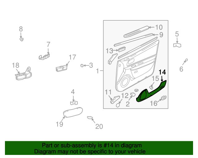823803C620GJ Map Pocket 20032006 Kia Optima Genuine Kia Parts