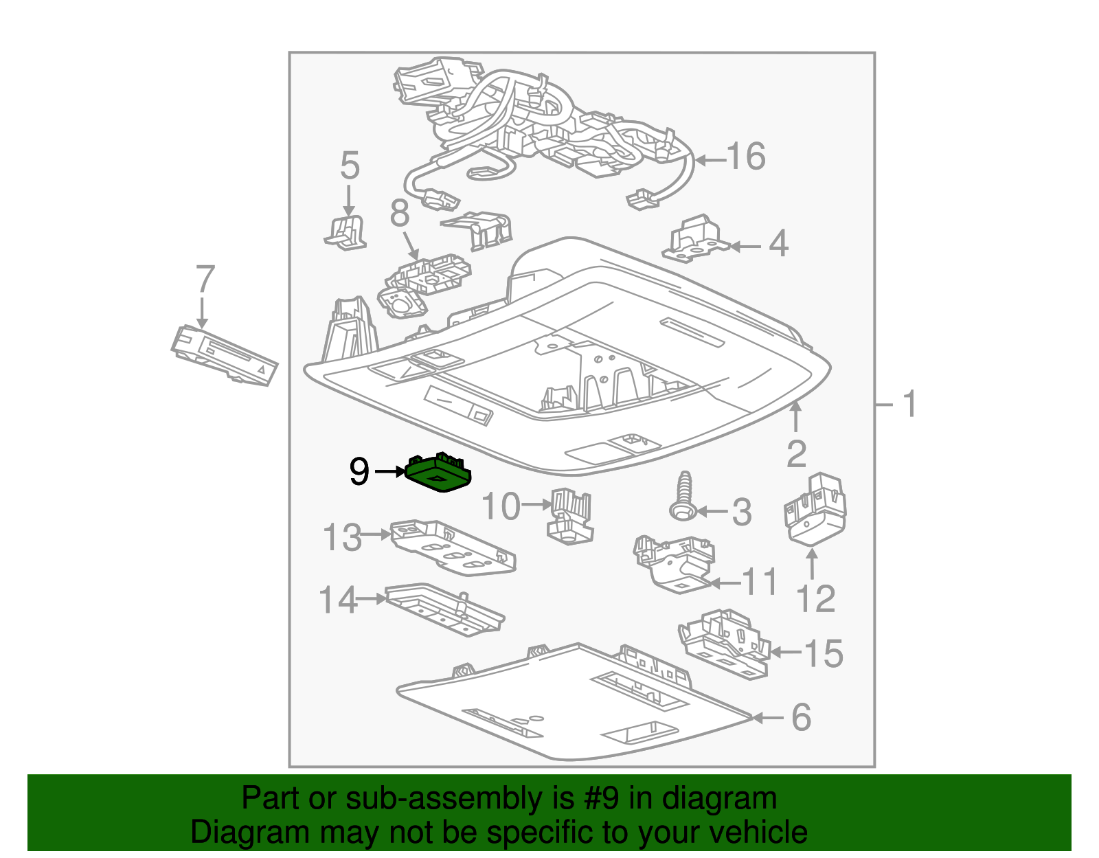 Reading Lmp Assembly Button - GM (84435084)