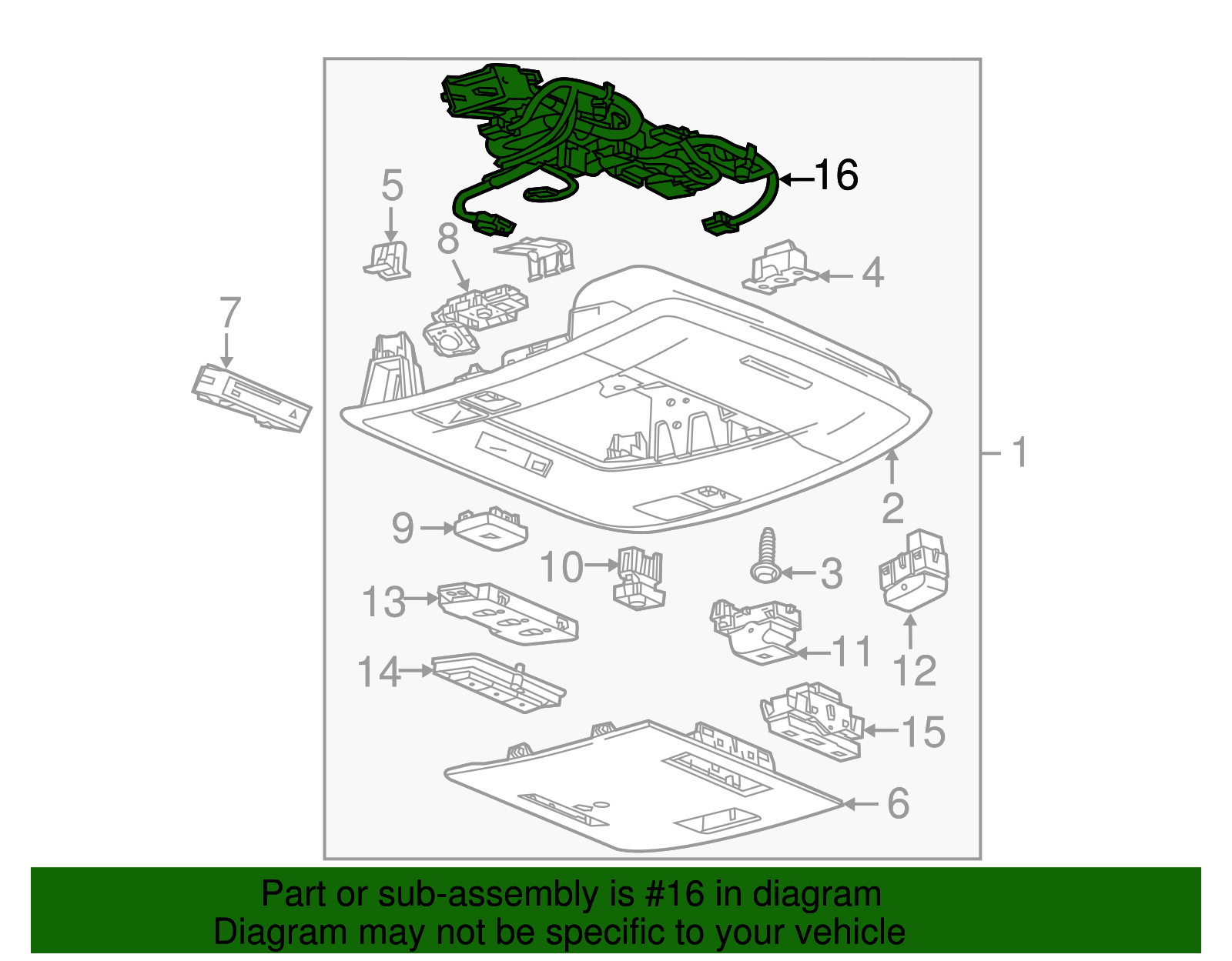 Roof Console Wiring Harness - GM (84392220)