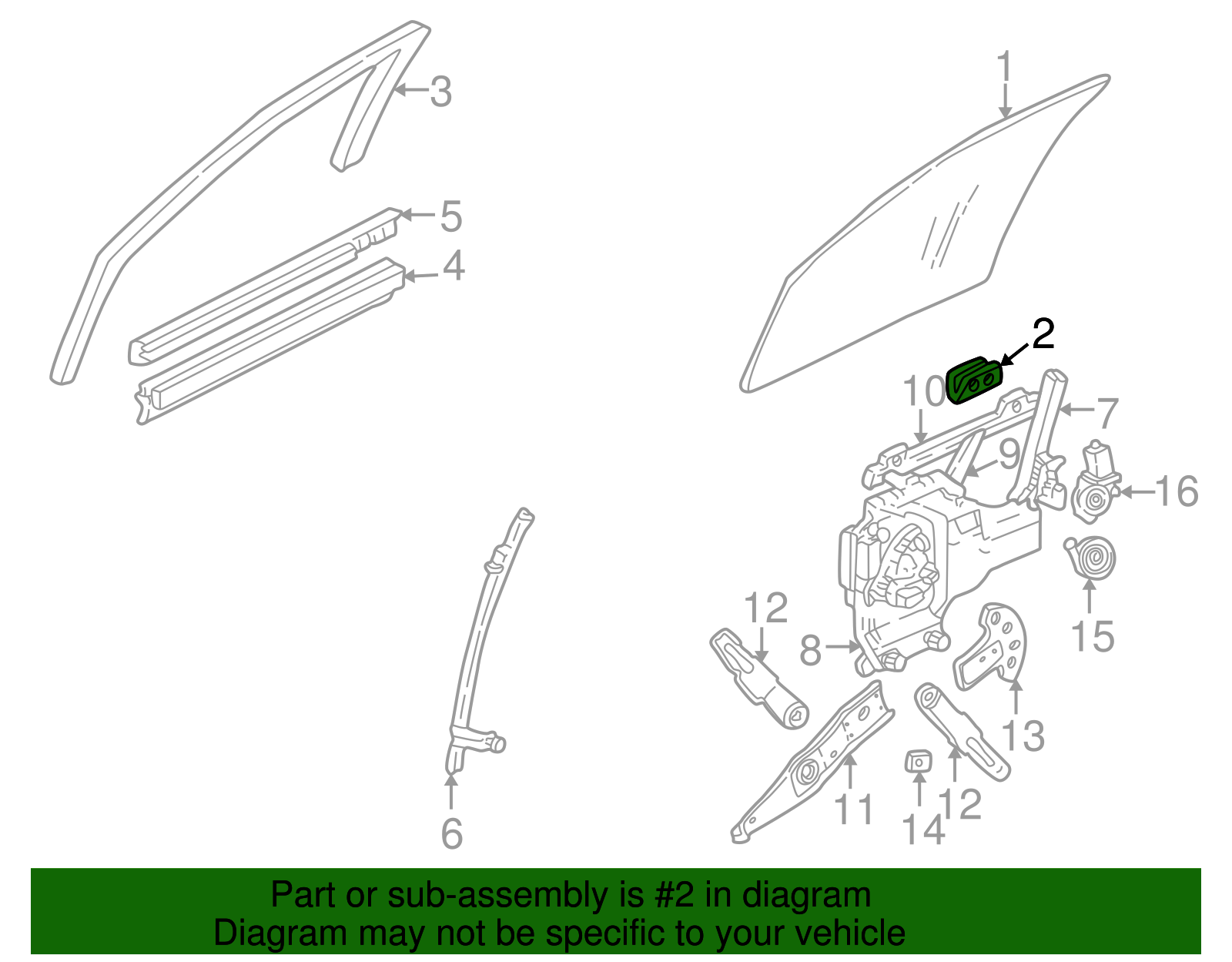 Front Side Door Window Retainer - GM (25687641)