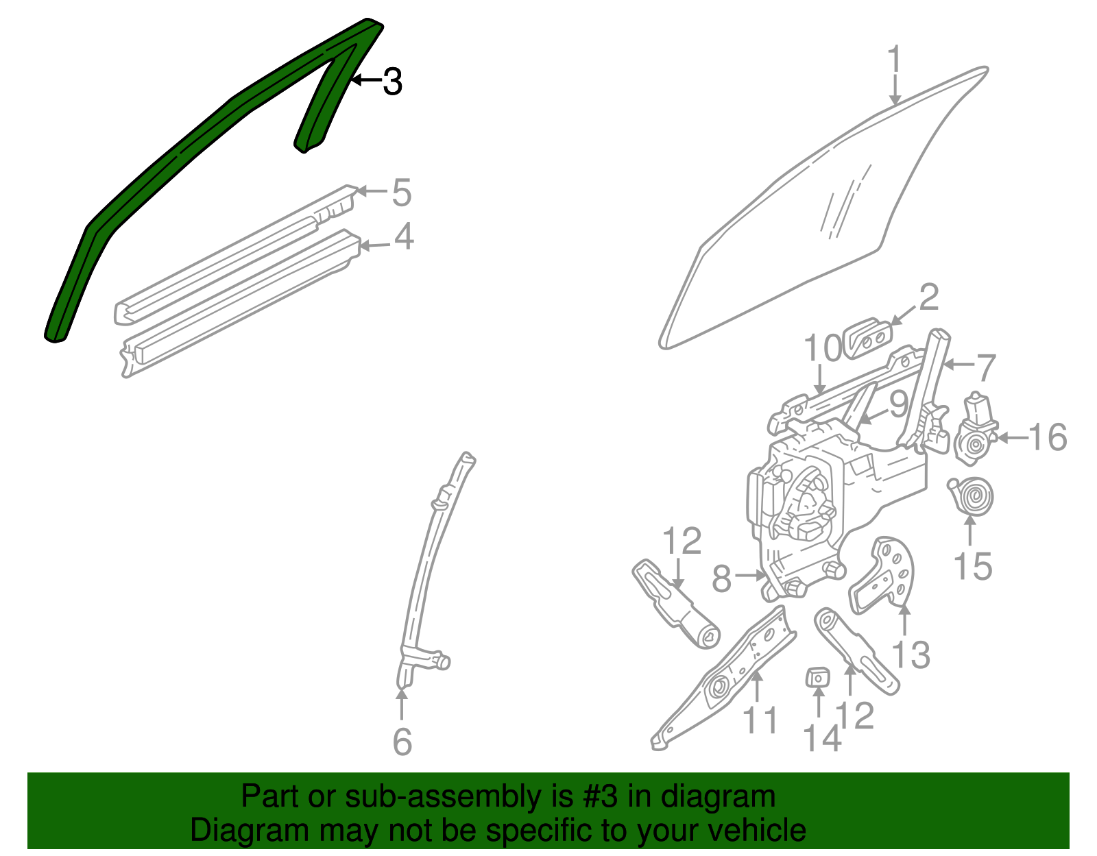 Glass Weather-Strip - GM (25699760)