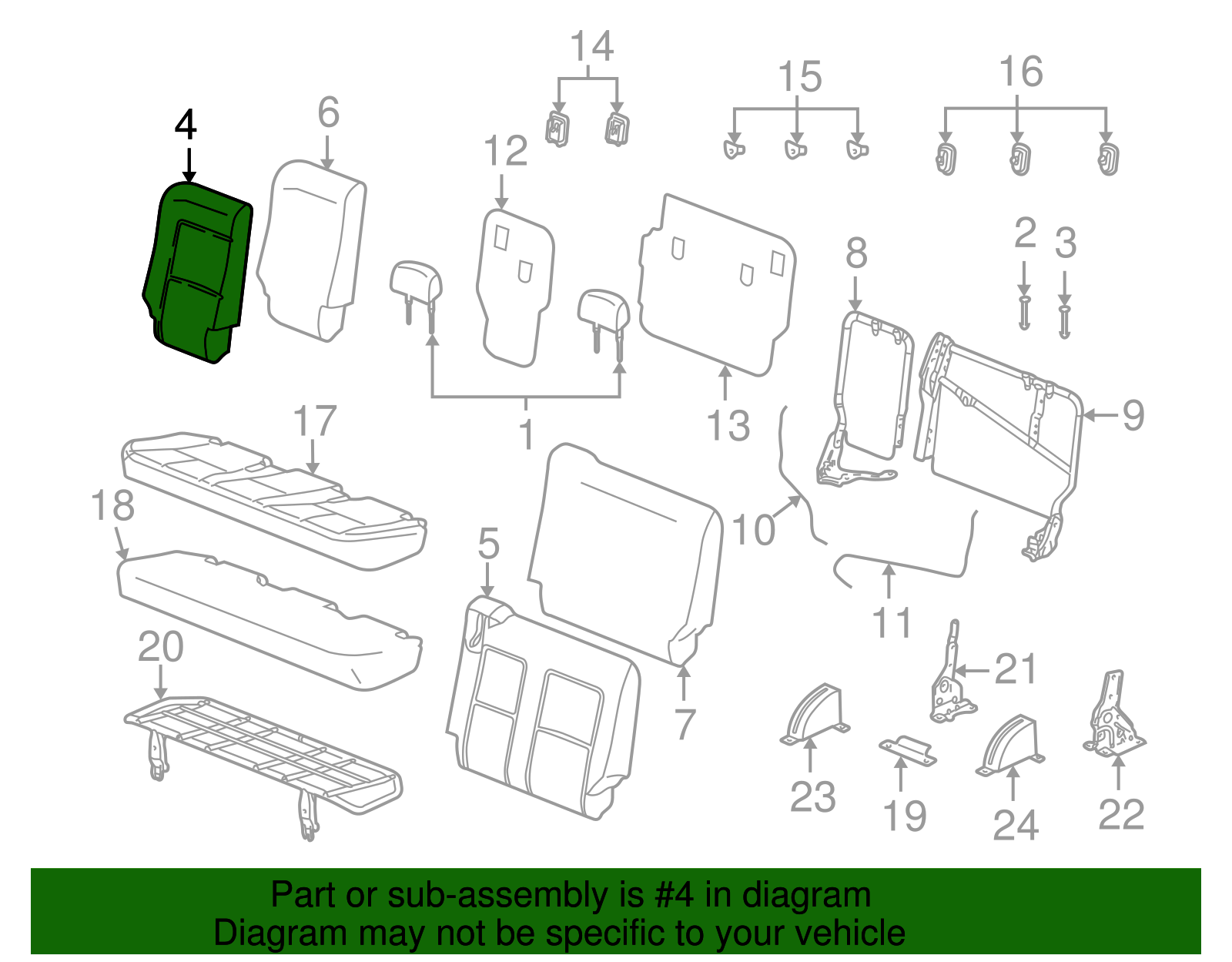 Cover Assembly, R/Seat Black Cushion *Neutral - GM (10390570)