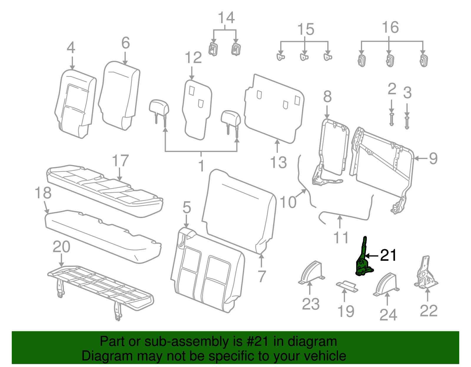 Recliner Assembly, R/Seat - GM (10363801)