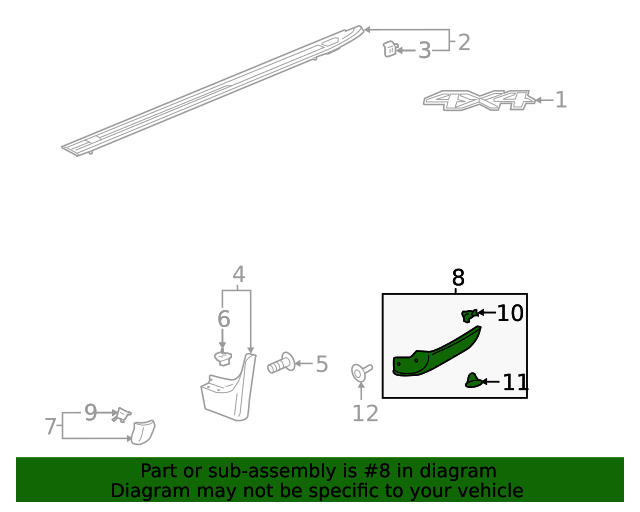 20192023 Chevrolet Side Body Trim Protector 84621833