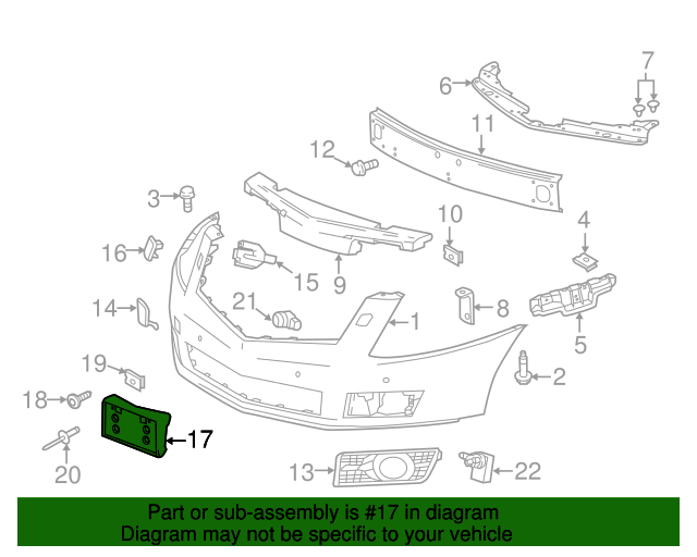 20102016 Cadillac SRX OEM NEW 20102016 Cadillac SRX Front License