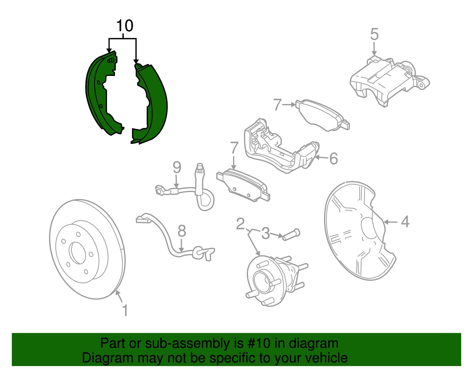 Rear Parking Brake Shoe - GM (96626083)
