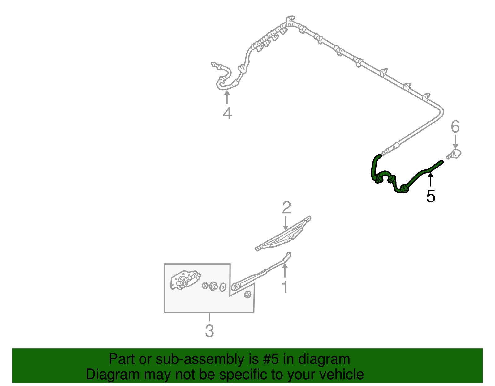 Rear Hose - Ford (YL8Z-17408-BA)