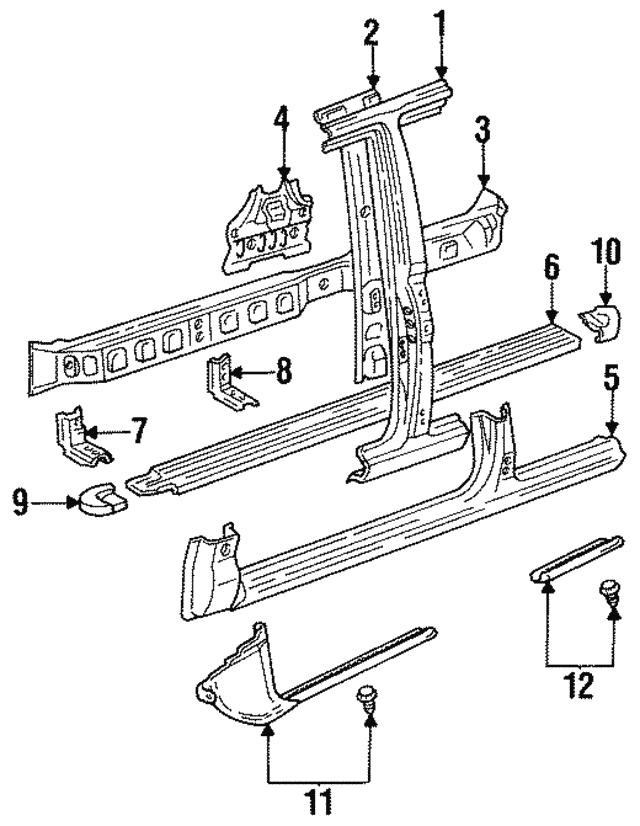 19911997 Toyota Land Cruiser Panel Rocker Outer 6141160021 Toyota