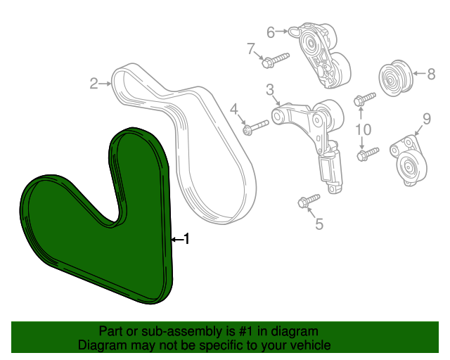 Genuine OEM VRibbed Serpentine Belt Part 12677037 Fits 20182019