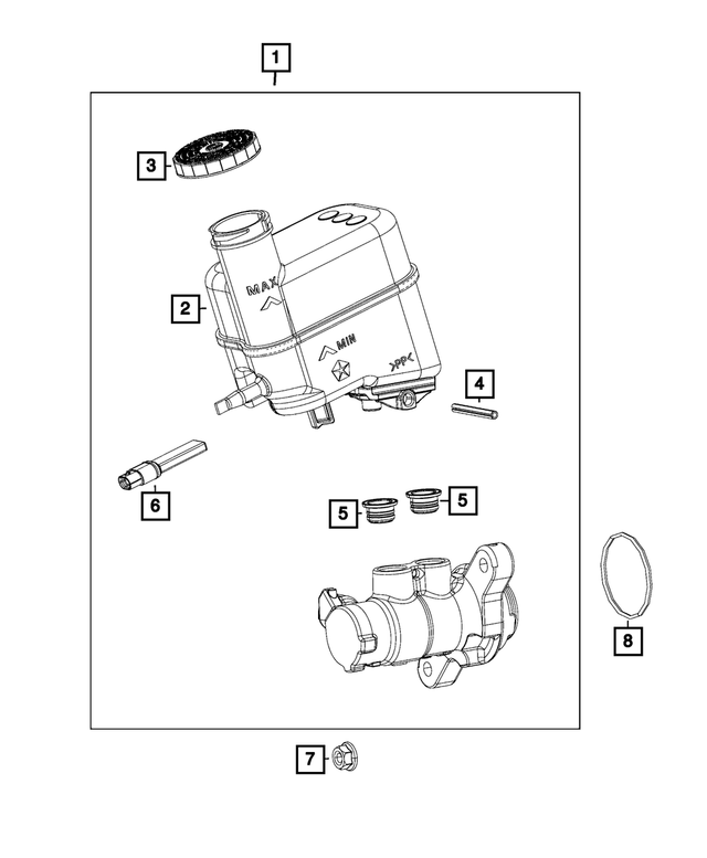 NEW OEM BRAKE MASTER CYLINDER RESERVOIR CAP 2014 RAM PROMASTER 1500 2500 3500