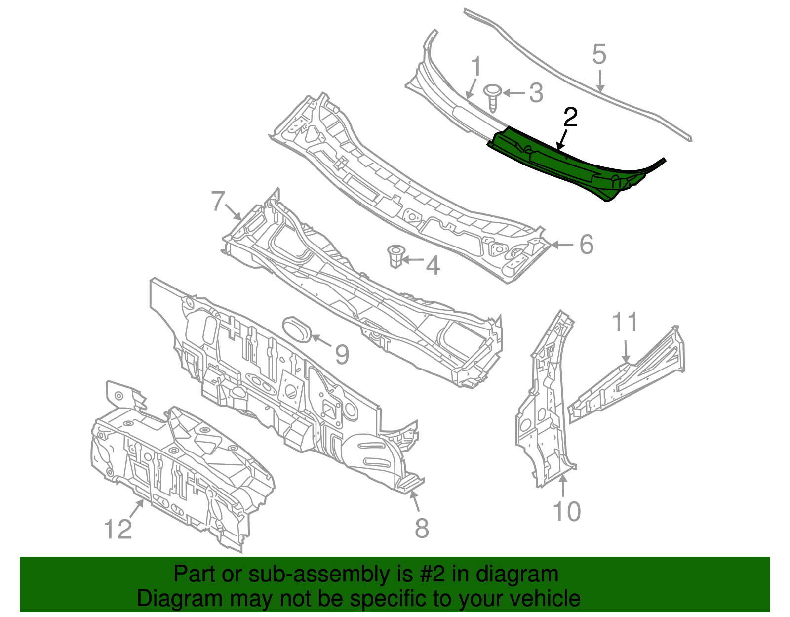 Driver Side Cowl Panel - GM (96543059)