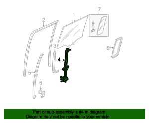 72750-SZA-A01 - Window Regulator 2009-2015 Honda Pilot Honda Parts Online