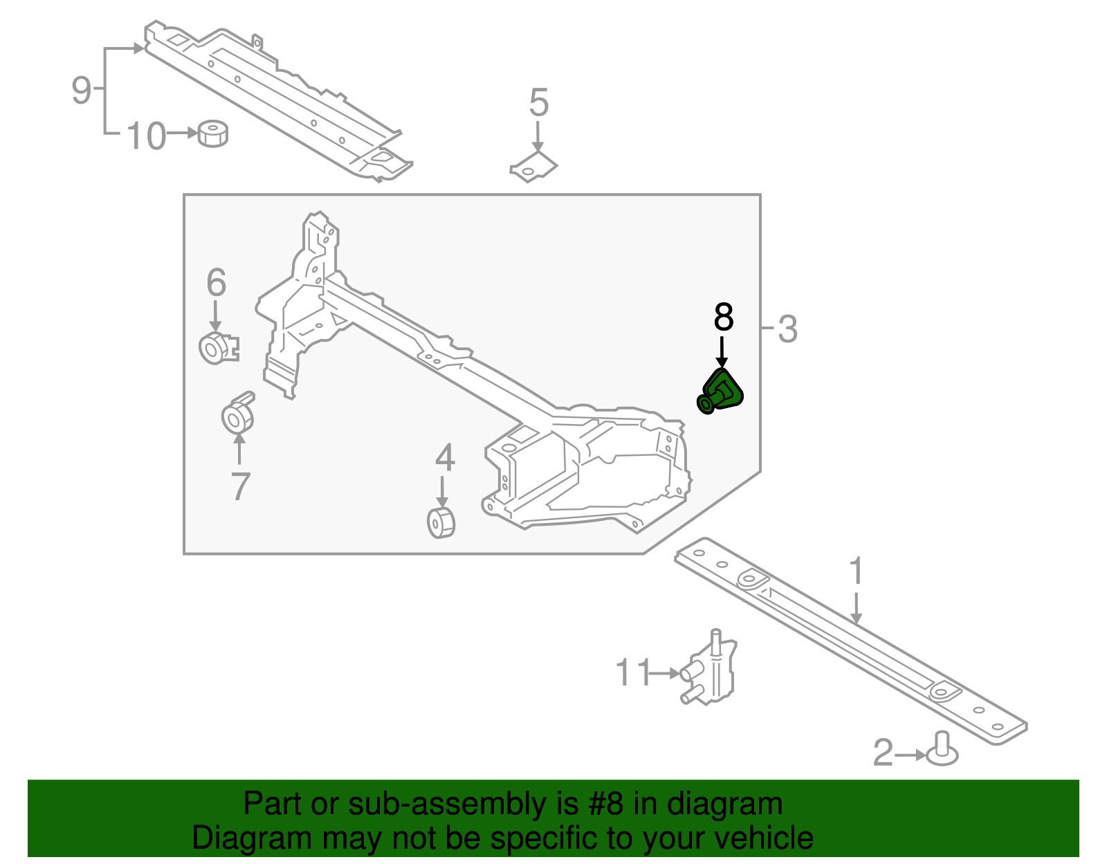 Upper Tie Bar Inner Support - Ford (GD9Z-8182-C)