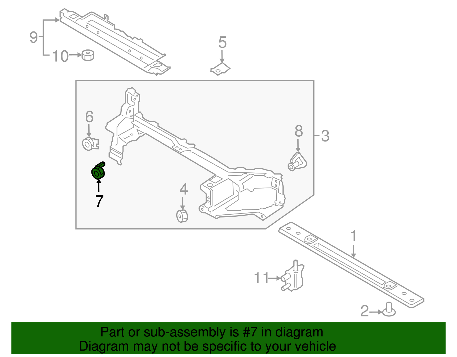 Upper Tie Bar Center Bracket - Ford (GD9Z-8182-B)