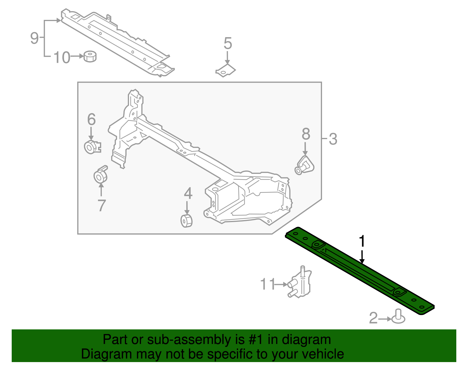 Lower Tie Bar - Ford (GP5Z-16138-A)