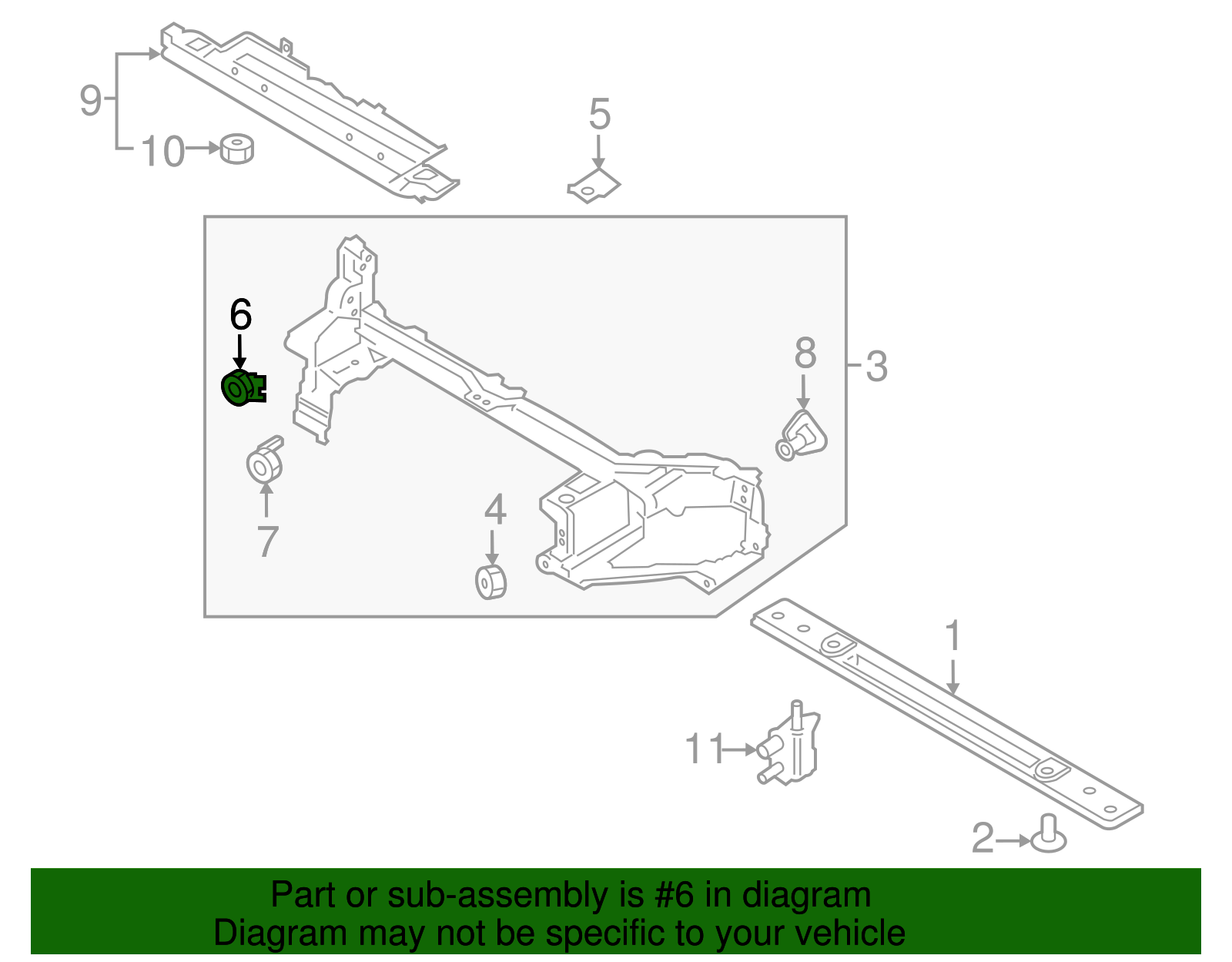 Upper Tie Bar Outer Support - Ford (GD9Z-8182-A)