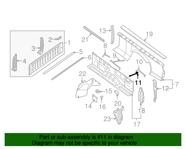 20042019 Nissan Side Panel Brace Driver's Side (LH) 933097S230