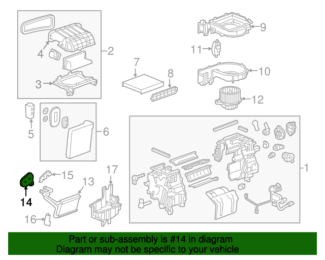 20172023 Chevrolet HVAC Heater, Air Conditioning Evaporator, and