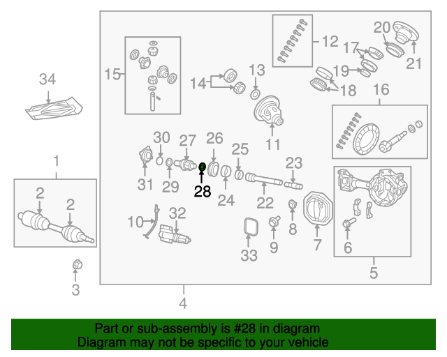 20062011 Mopar Output Shaft Retainer Ring Passenger Side (RH