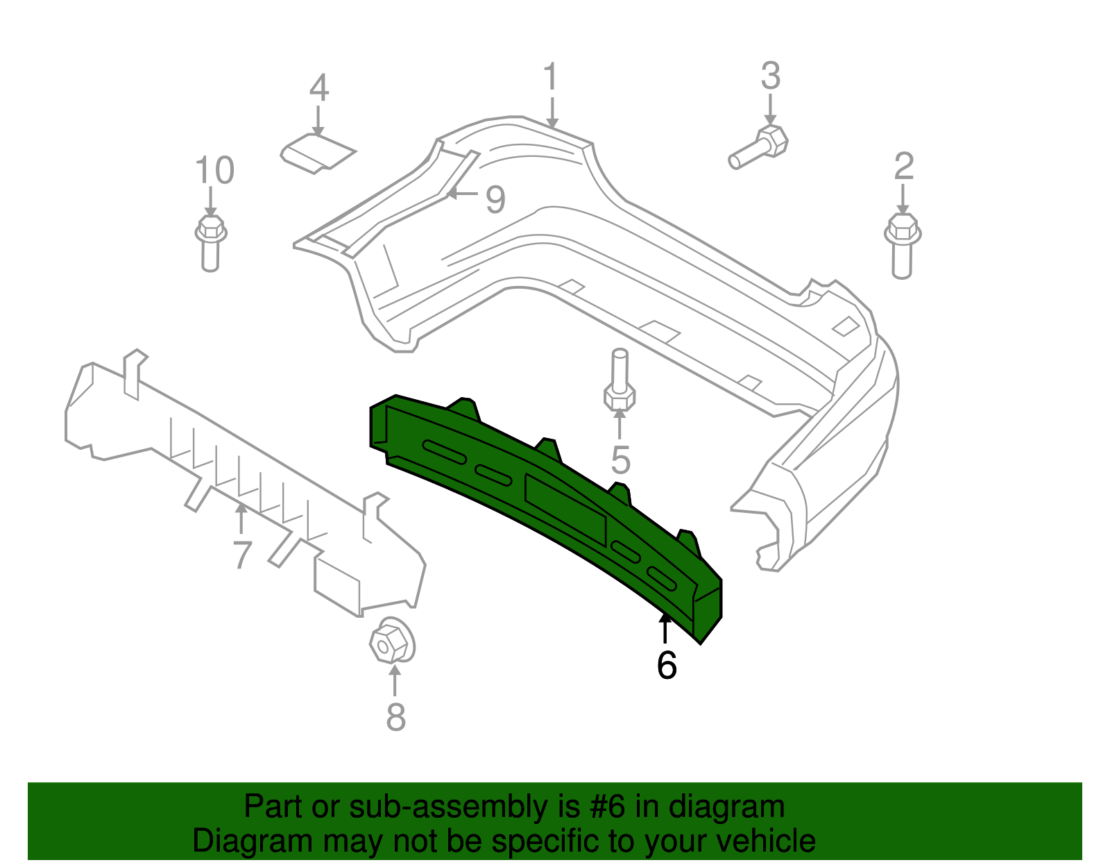 Rear Bumper Energy Absorber - GM (96648660)