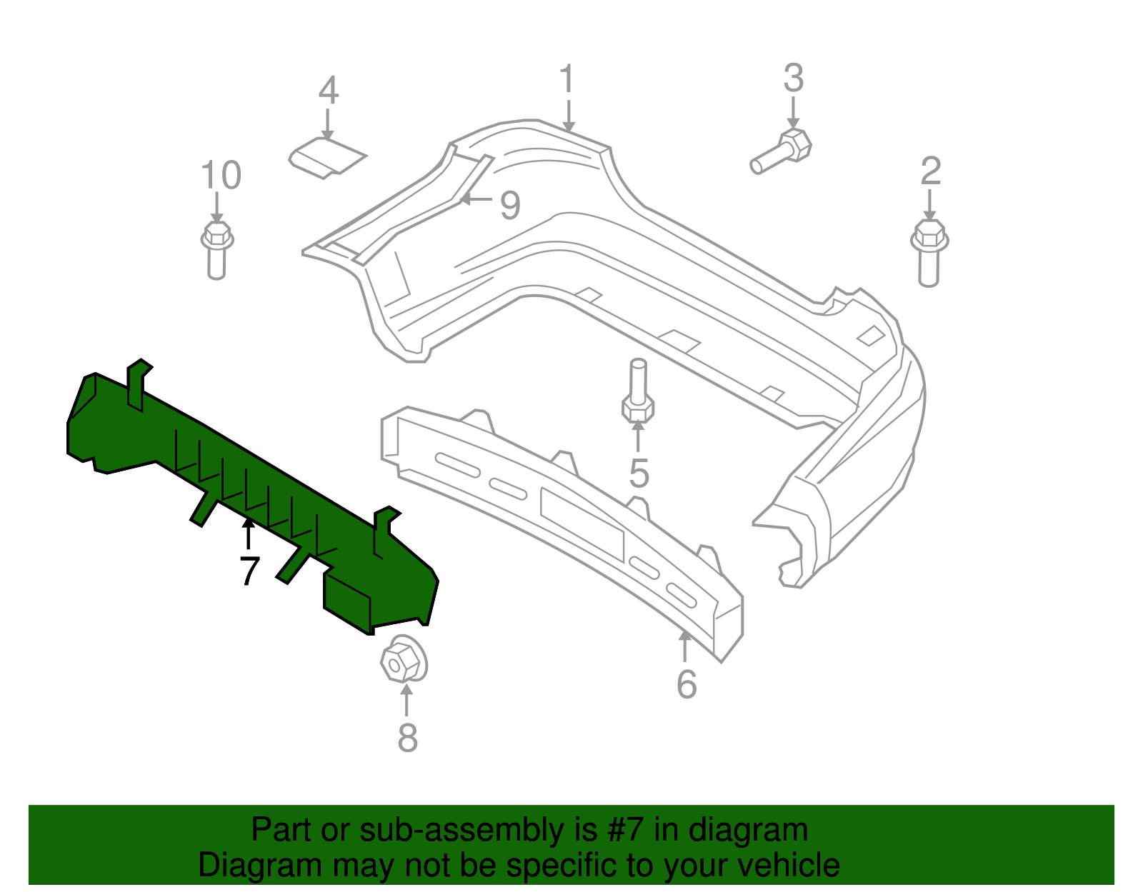 Rear Bumper Impact Bar - GM (96648694)