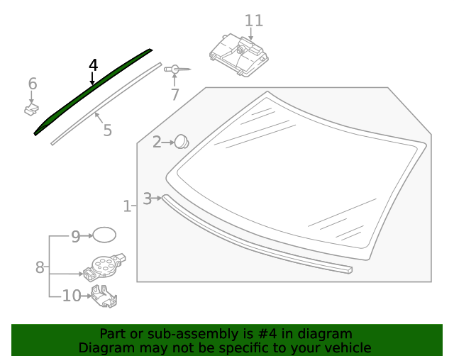 20192023 Volkswagen Jetta Windshield Molding 17A8543275AP OEM