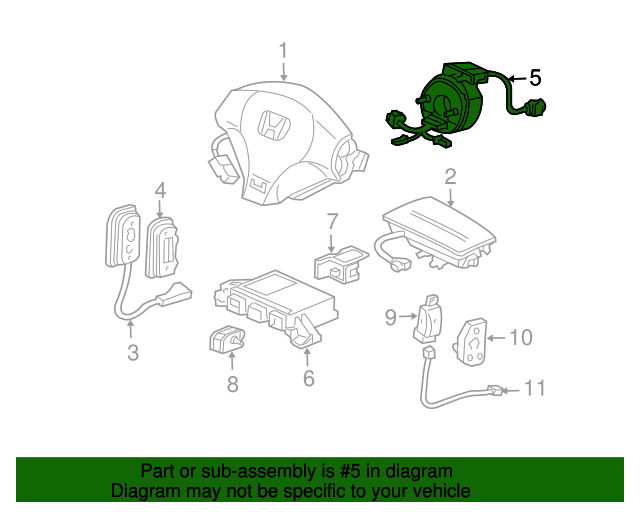 20022005 Honda Civic Reel Assembly, Cable (Sumitomo) 77900S6MA01
