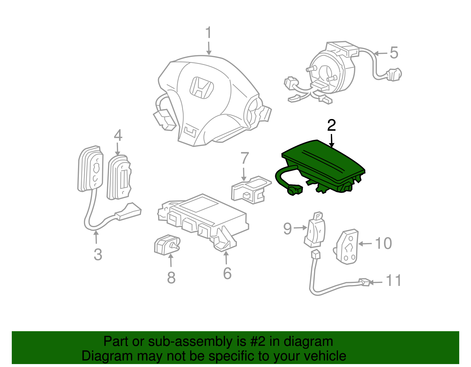 06780-S5T-A80ZA - Passenger Inflator Module 2002-2005 Honda Civic ...