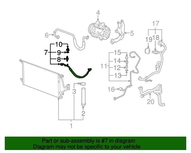 15112720 GM Air Conditioning Compressor and Condenser Hose Assembly
