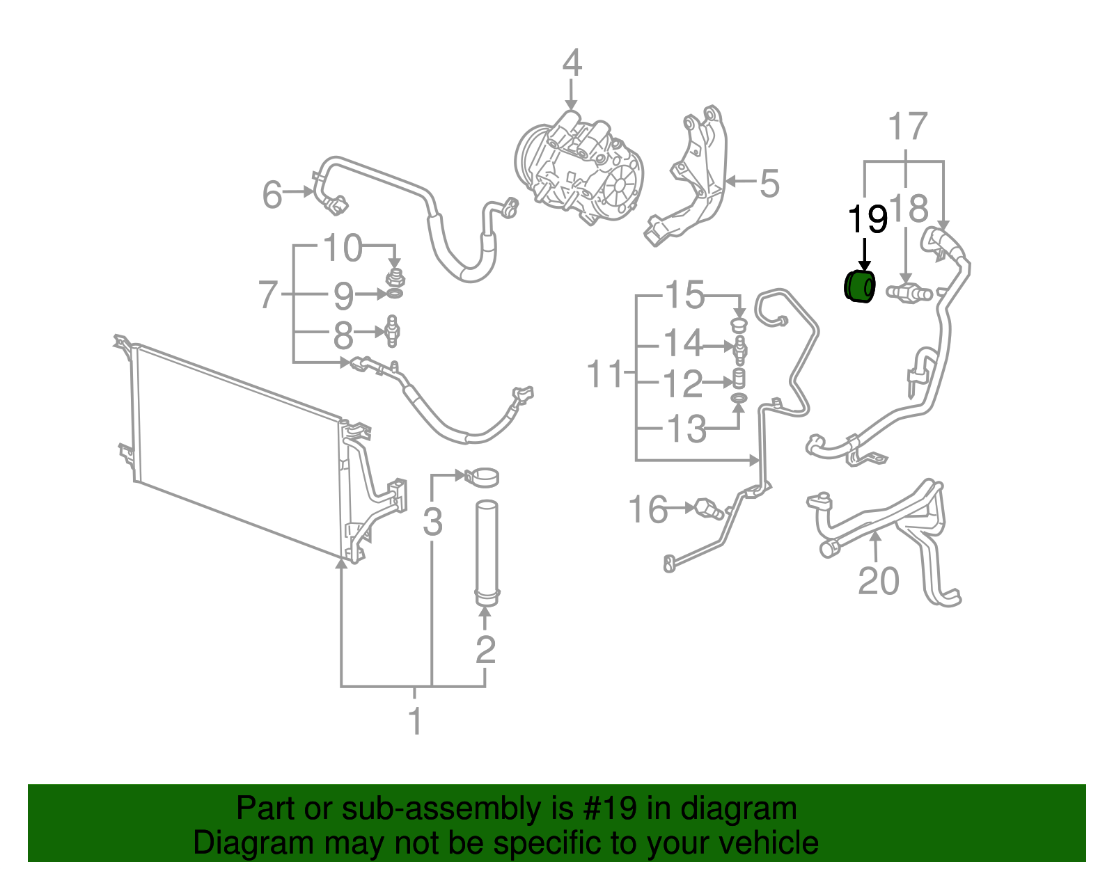 Black Air Conditioning Service Valve Fitting Cap - GM (52471377)