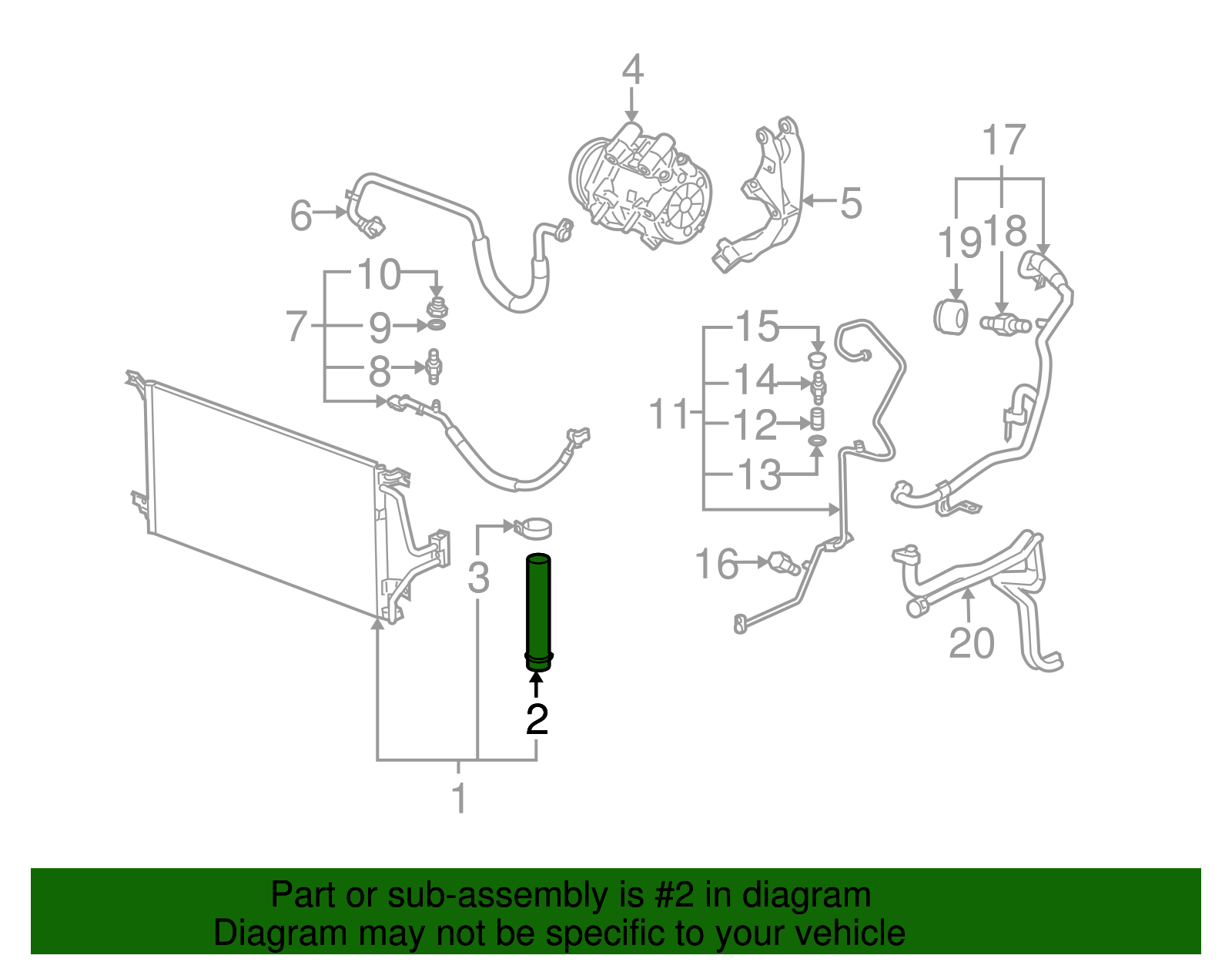 Air Conditioning Receiver Drier - GM (10327446)