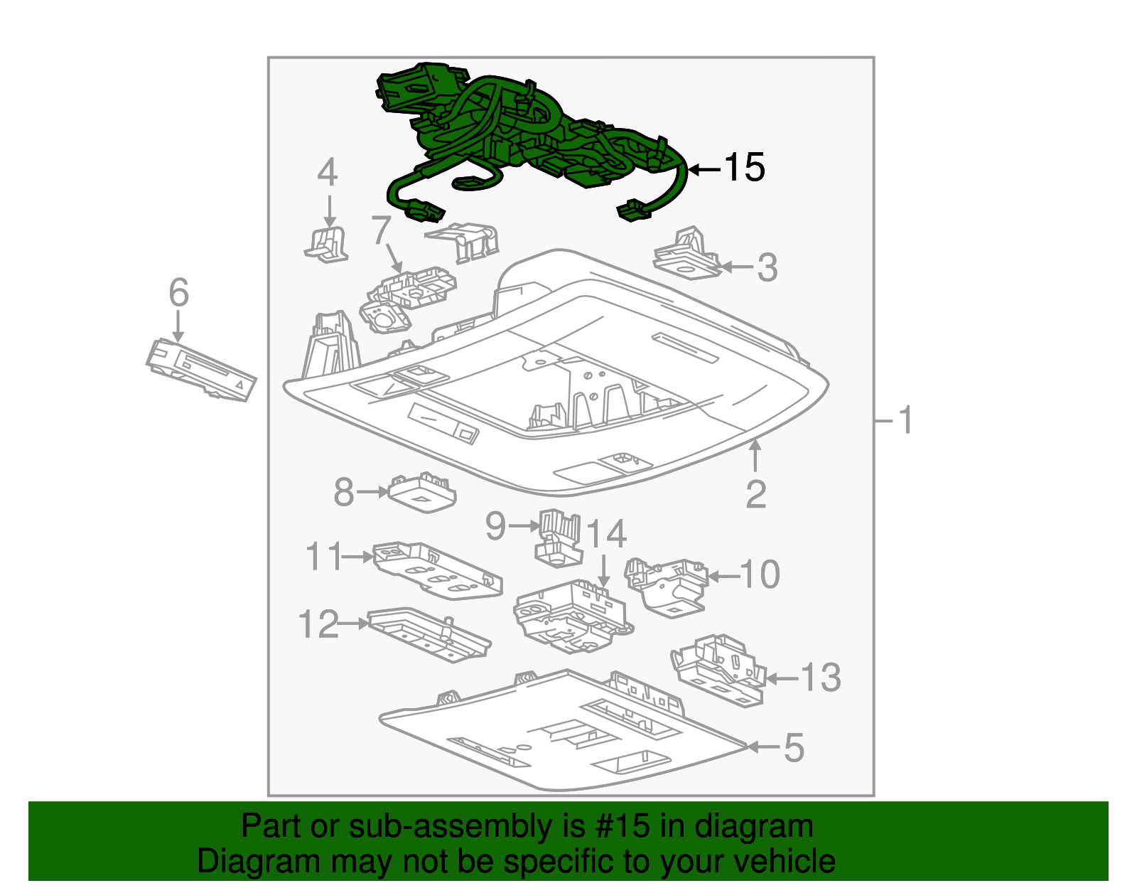 Roof Console Wiring Harness - GM (84392225)