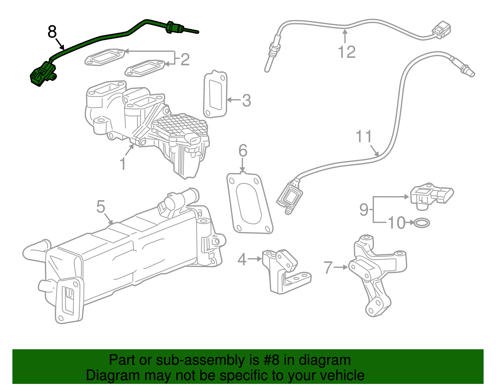 Exhaust Gas Recirculation (EGR) Valve Temperature Sensor - GM (98070097)