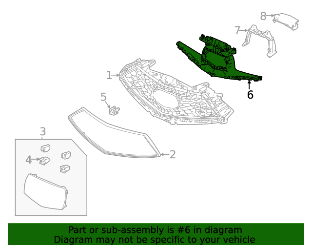thumbnail image 2 of 71124-TLY-H00 OEM Grill Garnish Sensor Cover Fit For Honda CRV 2017 2 of 14