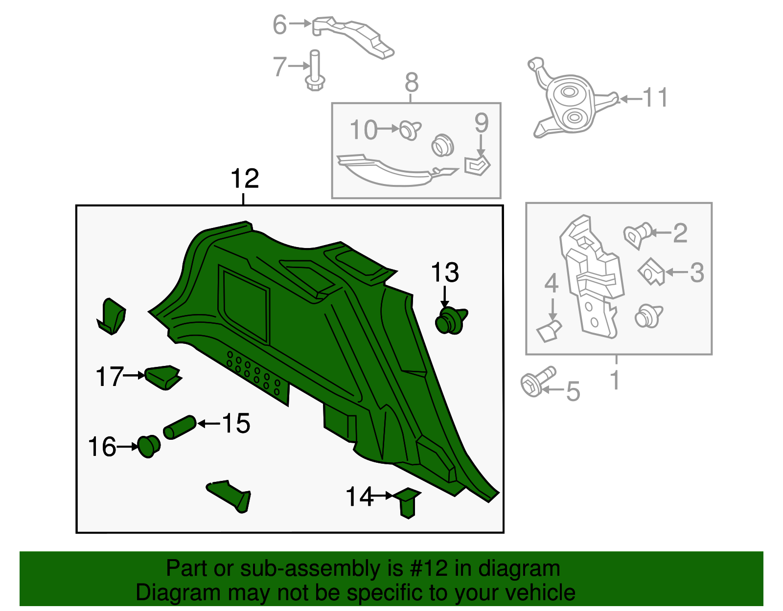 Quarter Trim Panel - Ford (HA1Z-5831013-BC)