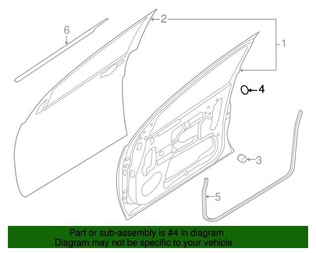 Genuine Nissan Door Shell Hole Cover 64891-W5000