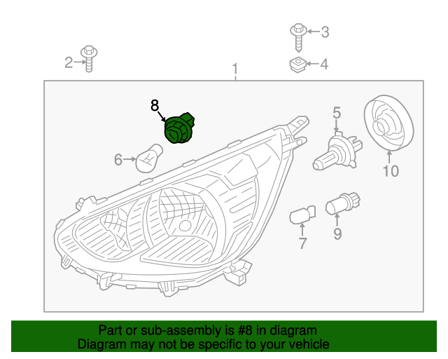 MU805835 Turn Signal Light Socket 20022020 Mitsubishi Mitsubishi
